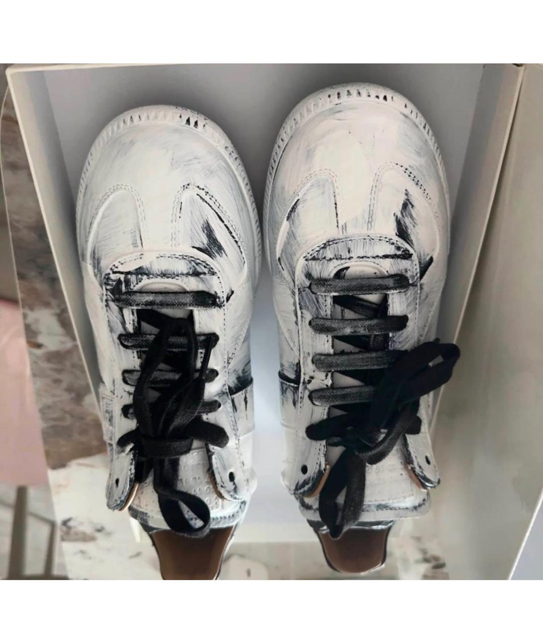 MAISON MARGIELA Белые кожаные кеды, фото 3