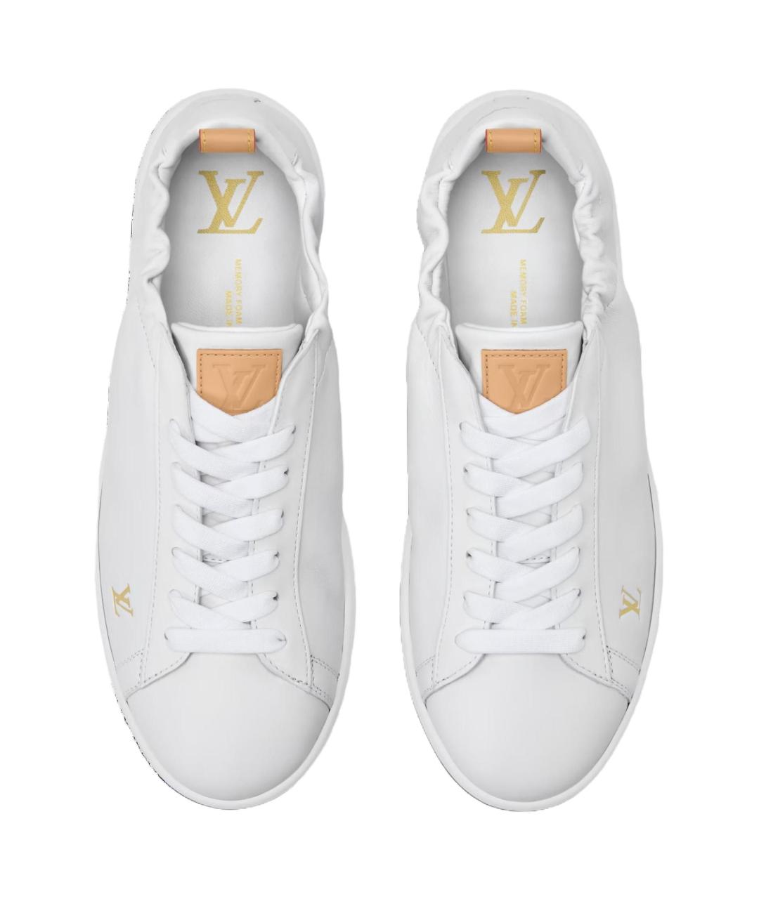 LOUIS VUITTON Белые кожаные низкие кроссовки / кеды, фото 4