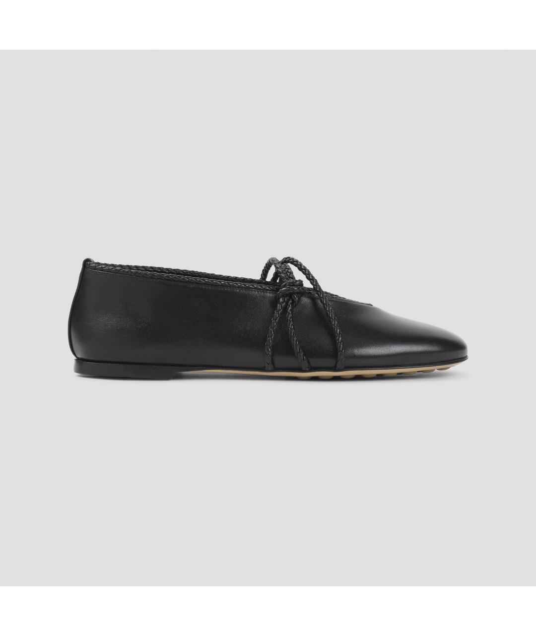 BOTTEGA VENETA Черные кожаные балетки, фото 2
