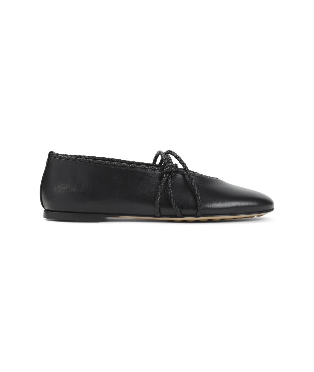BOTTEGA VENETA Черные кожаные балетки, фото 1