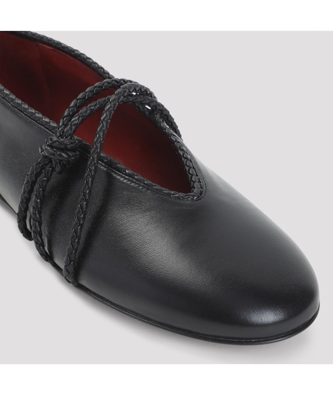 BOTTEGA VENETA Черные кожаные балетки, фото 4