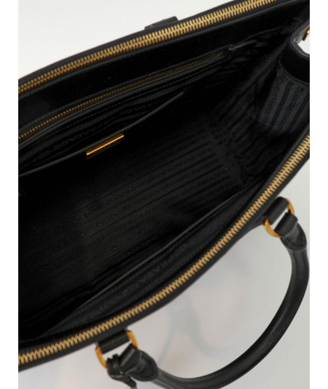 PRADA Черная кожаная сумка тоут, фото 5