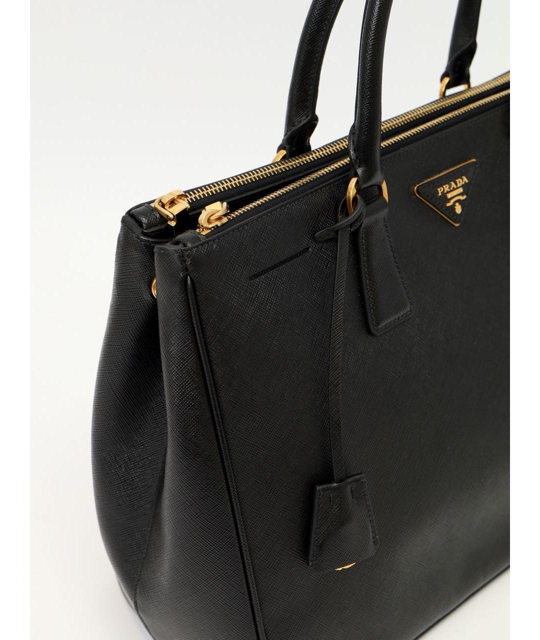 PRADA Черная кожаная сумка тоут, фото 4