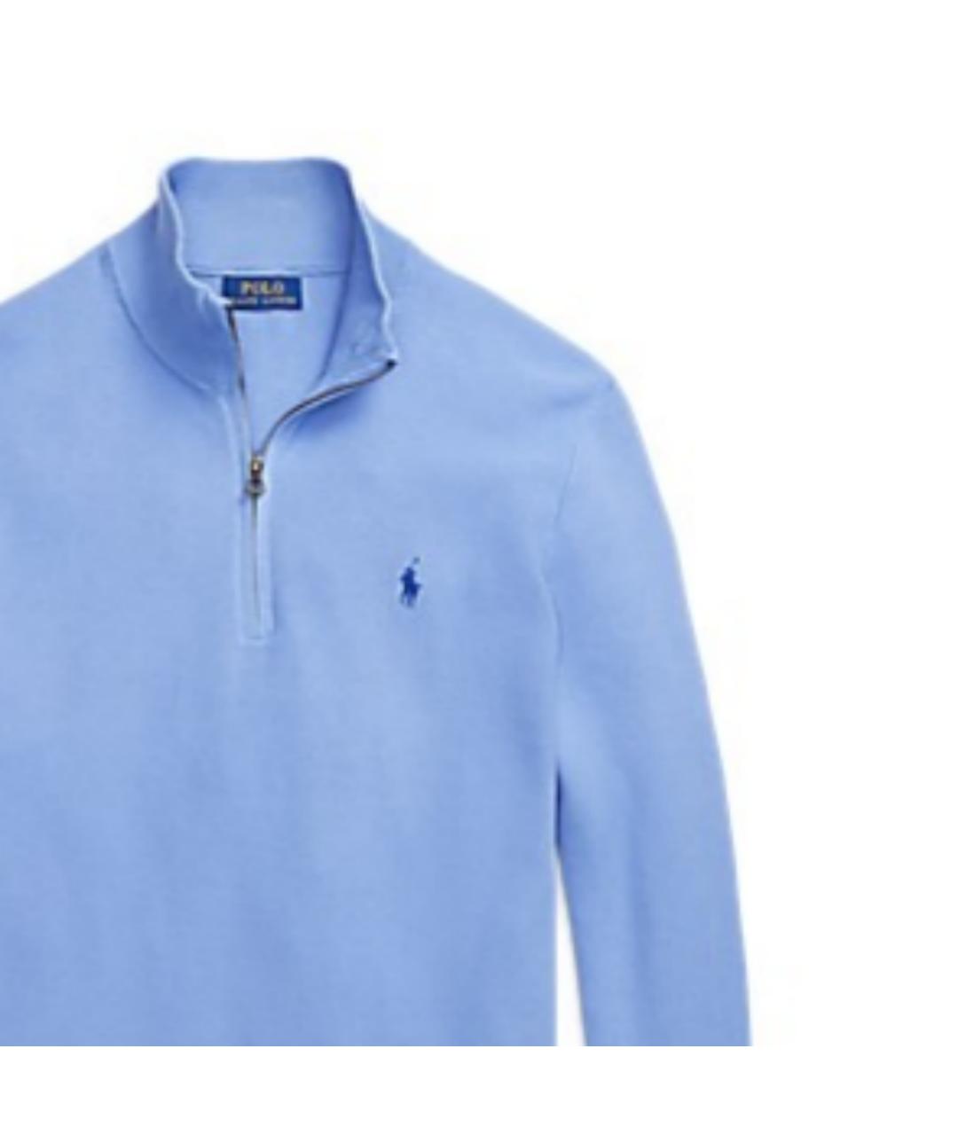 POLO RALPH LAUREN Голубой хлопковый джемпер / свитер, фото 2