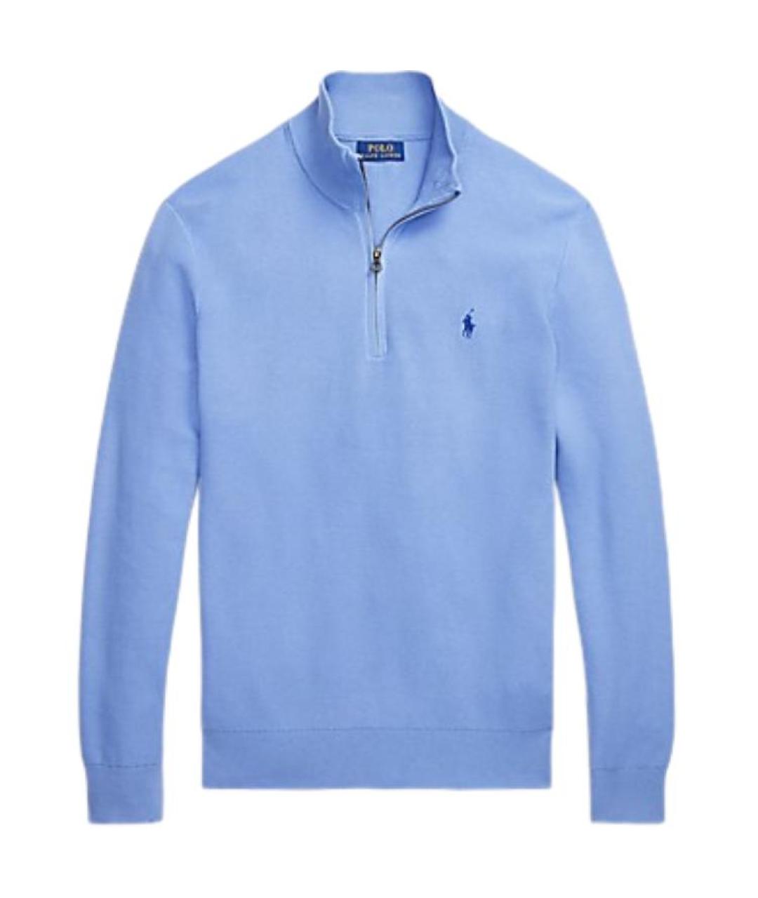 POLO RALPH LAUREN Голубой хлопковый джемпер / свитер, фото 1