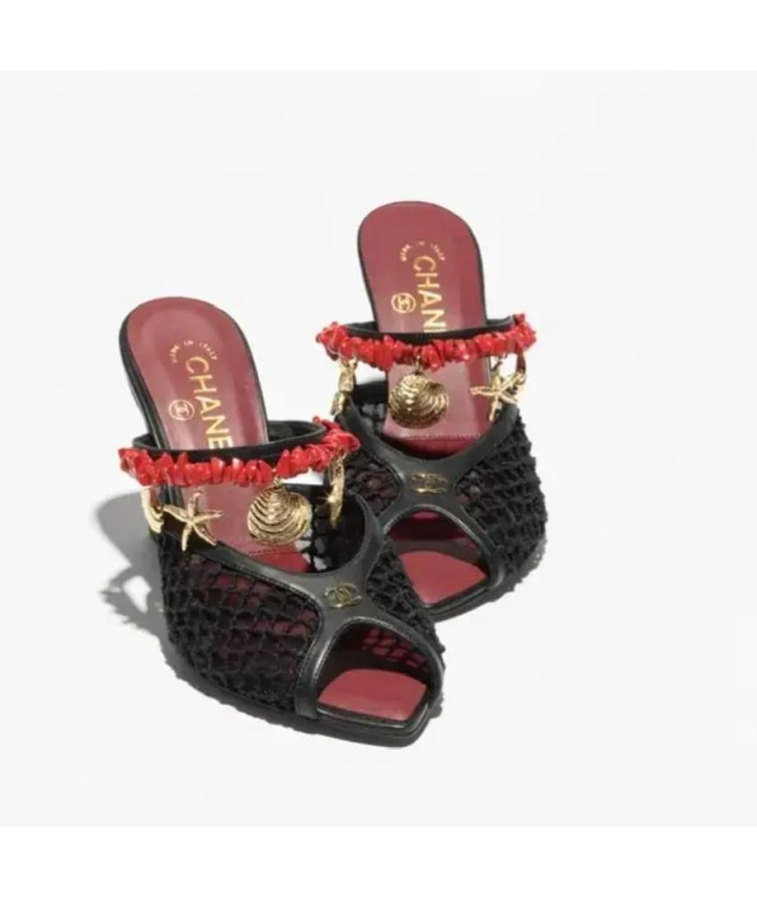 CHANEL Черные кожаные мюли, фото 2