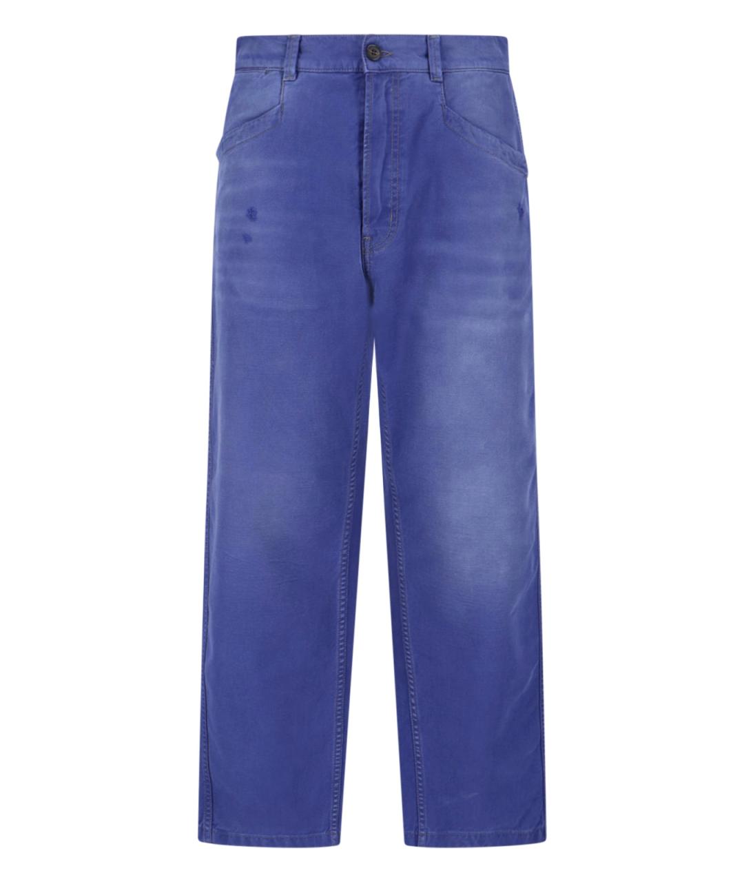 PRADA Синие хлопковые прямые джинсы, фото 1