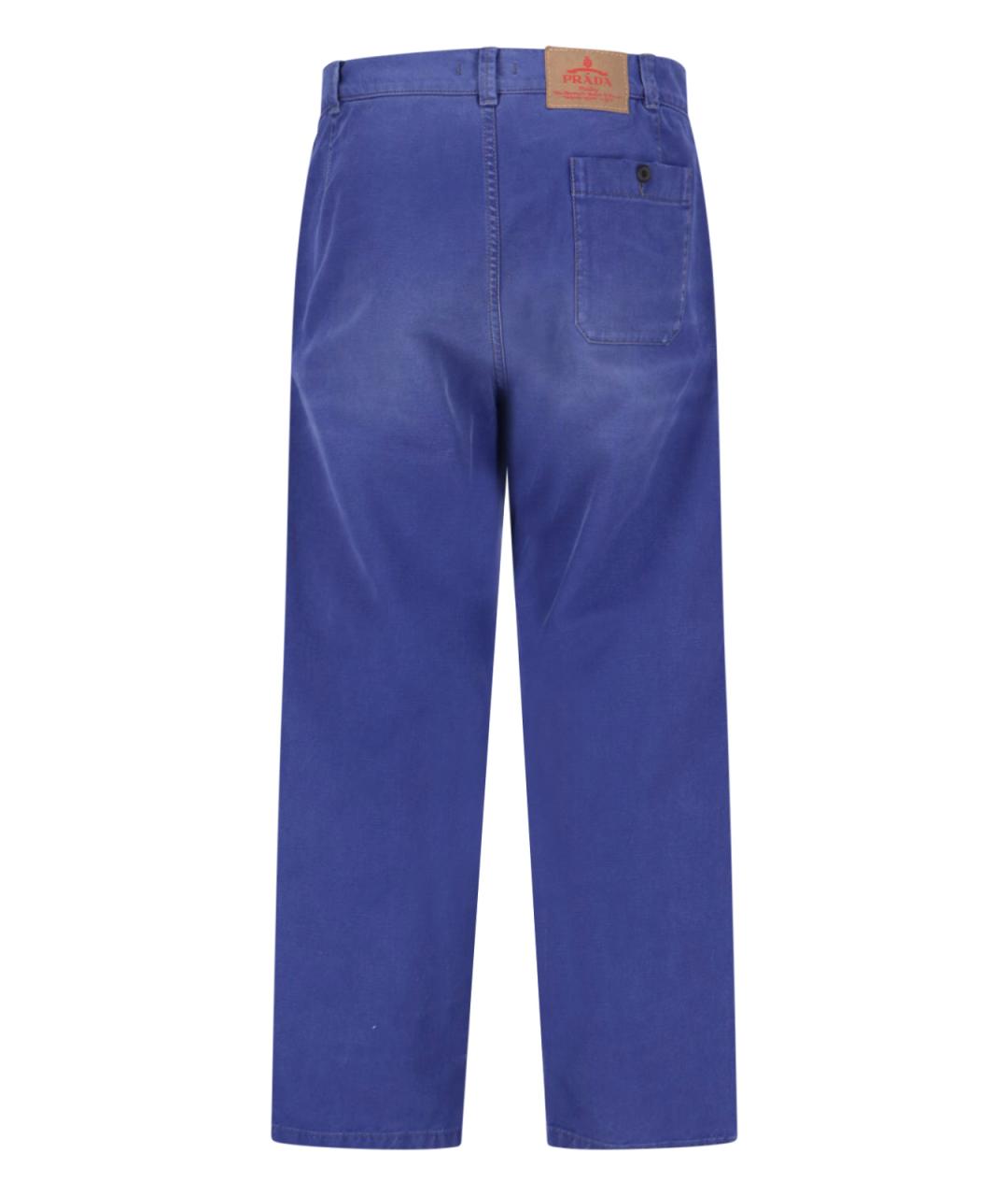 PRADA Синие хлопковые прямые джинсы, фото 2