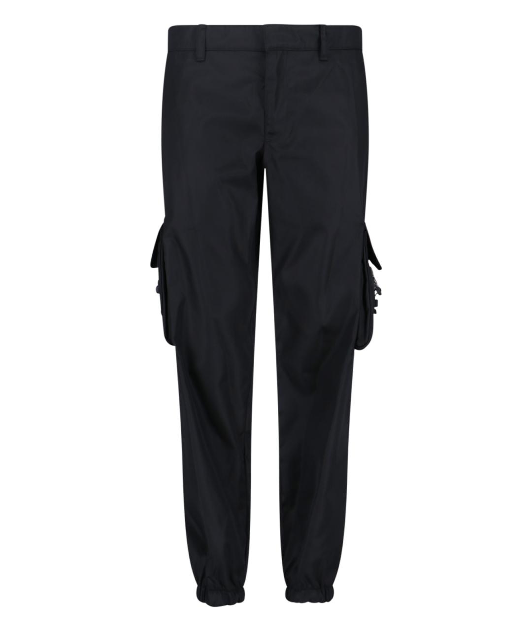 PRADA Черные полиамидовые повседневные брюки, фото 1