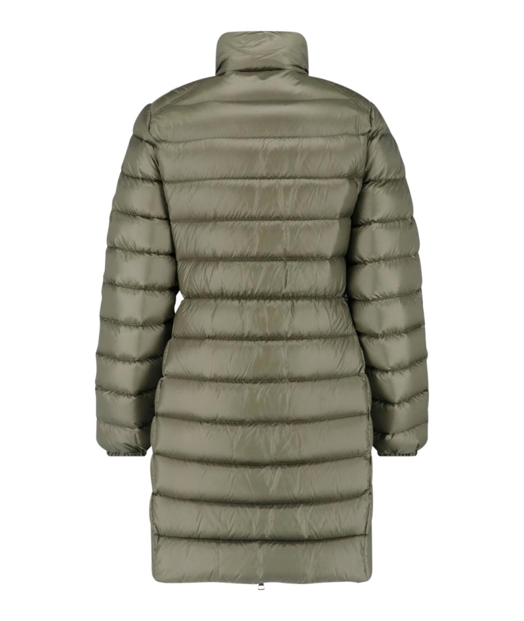 MONCLER Зеленый полиэстеровый пуховик, фото 2