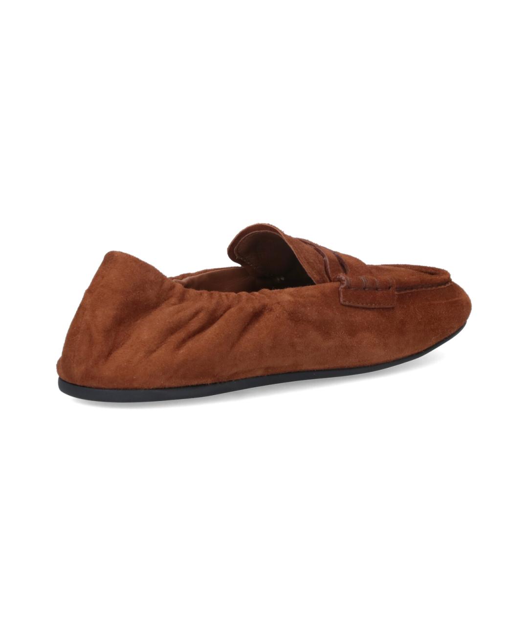 MIU MIU Коричневые замшевые лоферы, фото 4