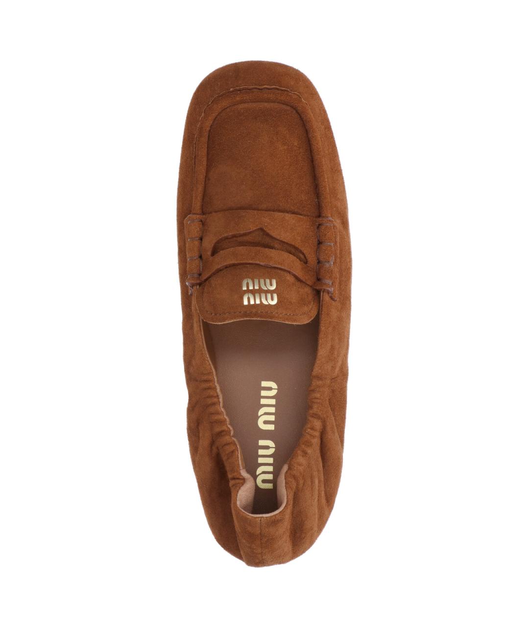 MIU MIU Коричневые замшевые лоферы, фото 5