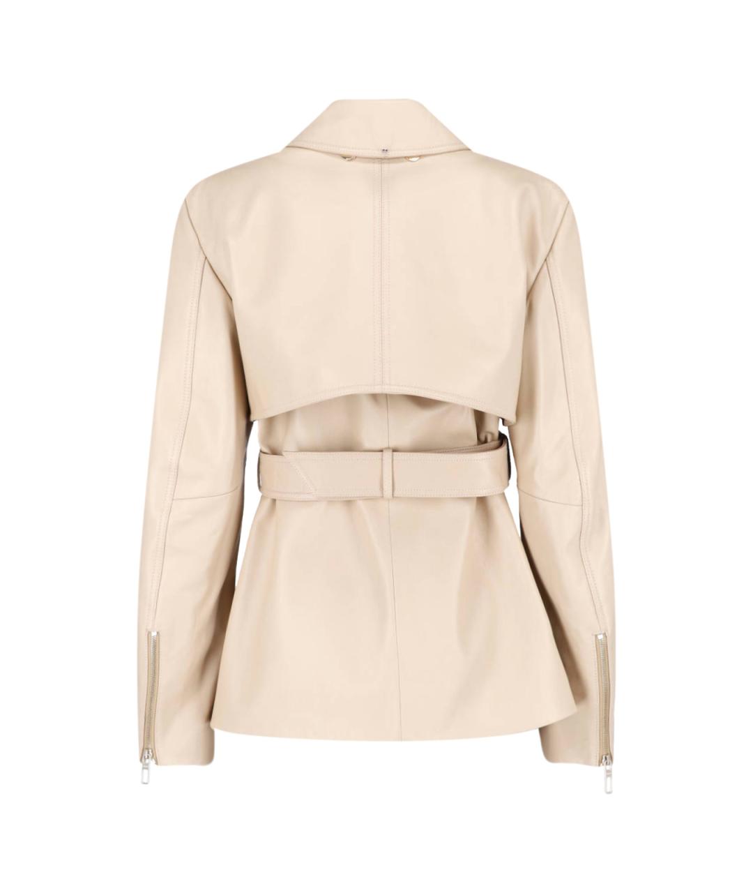 SPORTMAX Бежевая кожаная куртка, фото 2