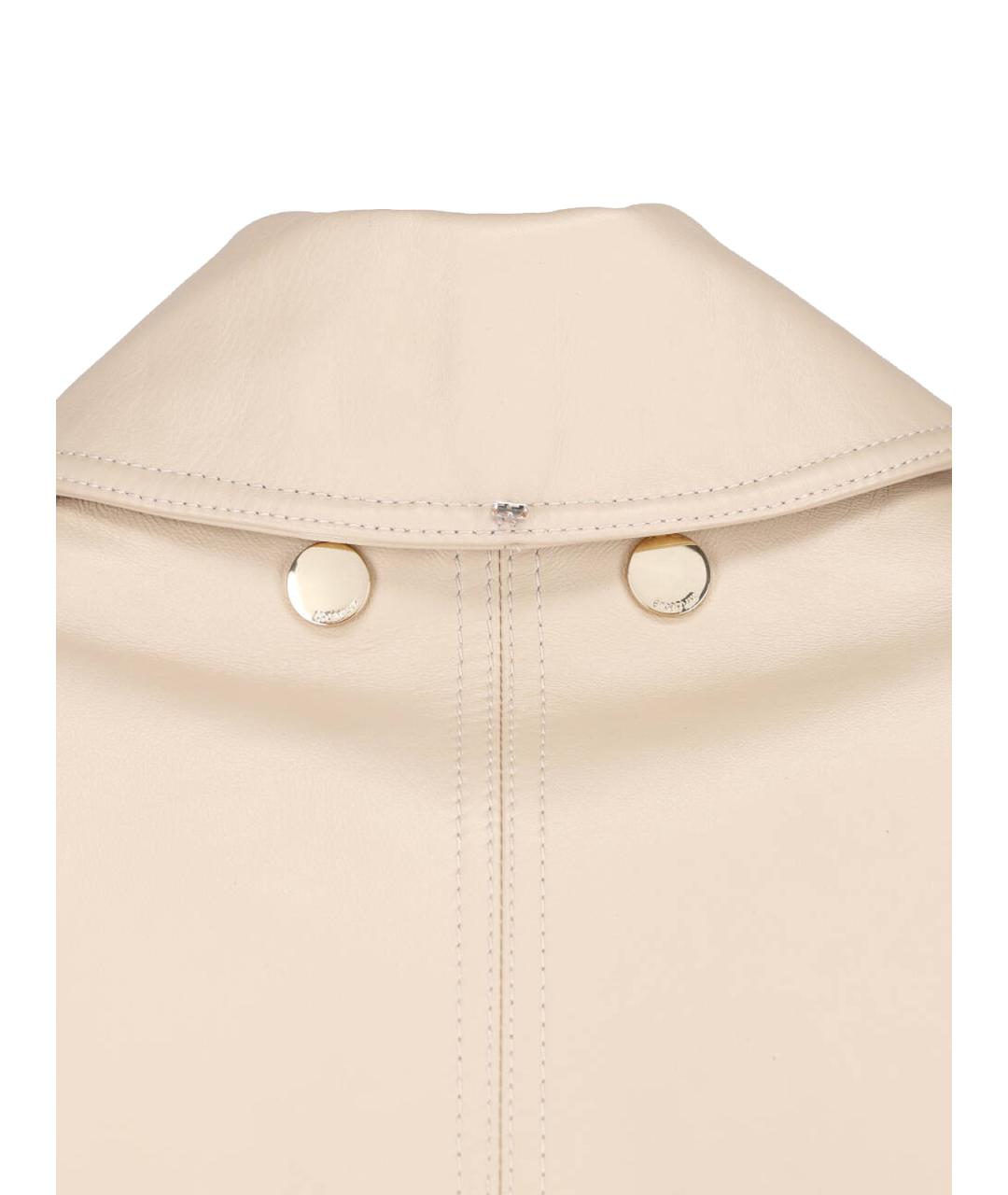 SPORTMAX Бежевая кожаная куртка, фото 5