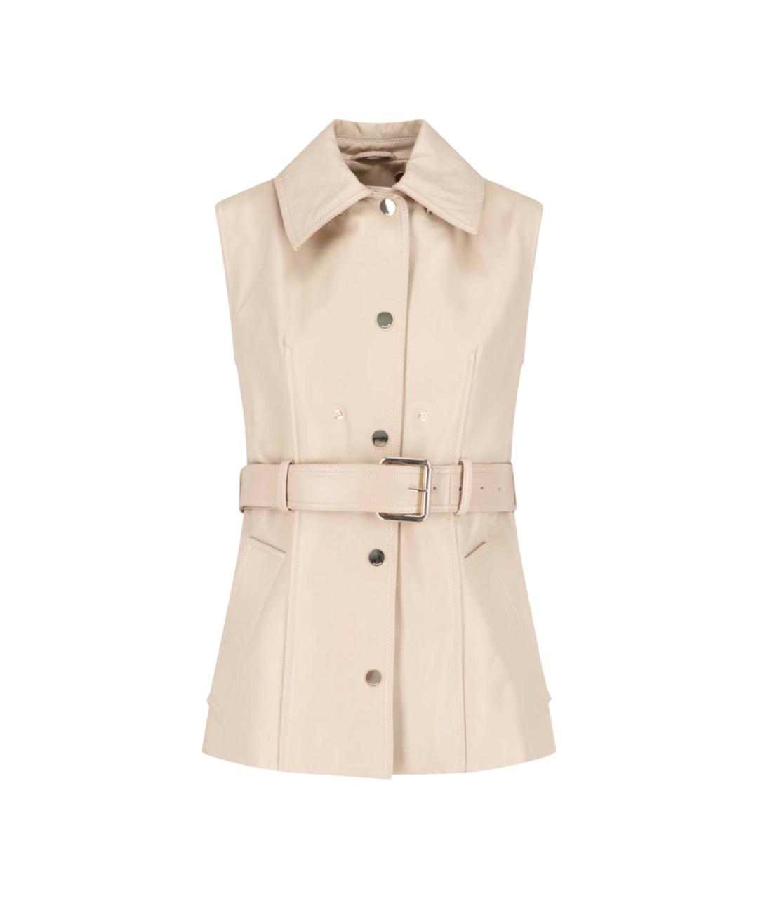 SPORTMAX Бежевая кожаная куртка, фото 3