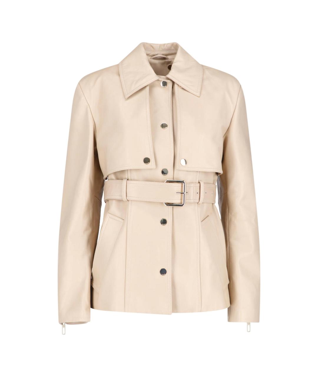 SPORTMAX Бежевая кожаная куртка, фото 1