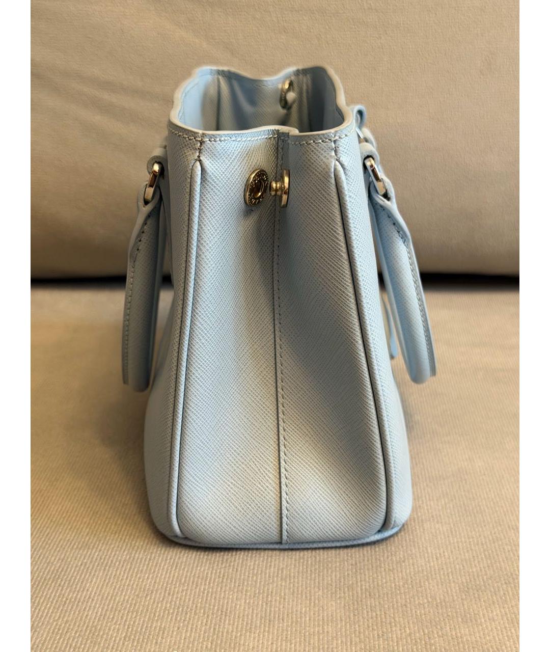 PRADA Голубая кожаная сумка тоут, фото 4