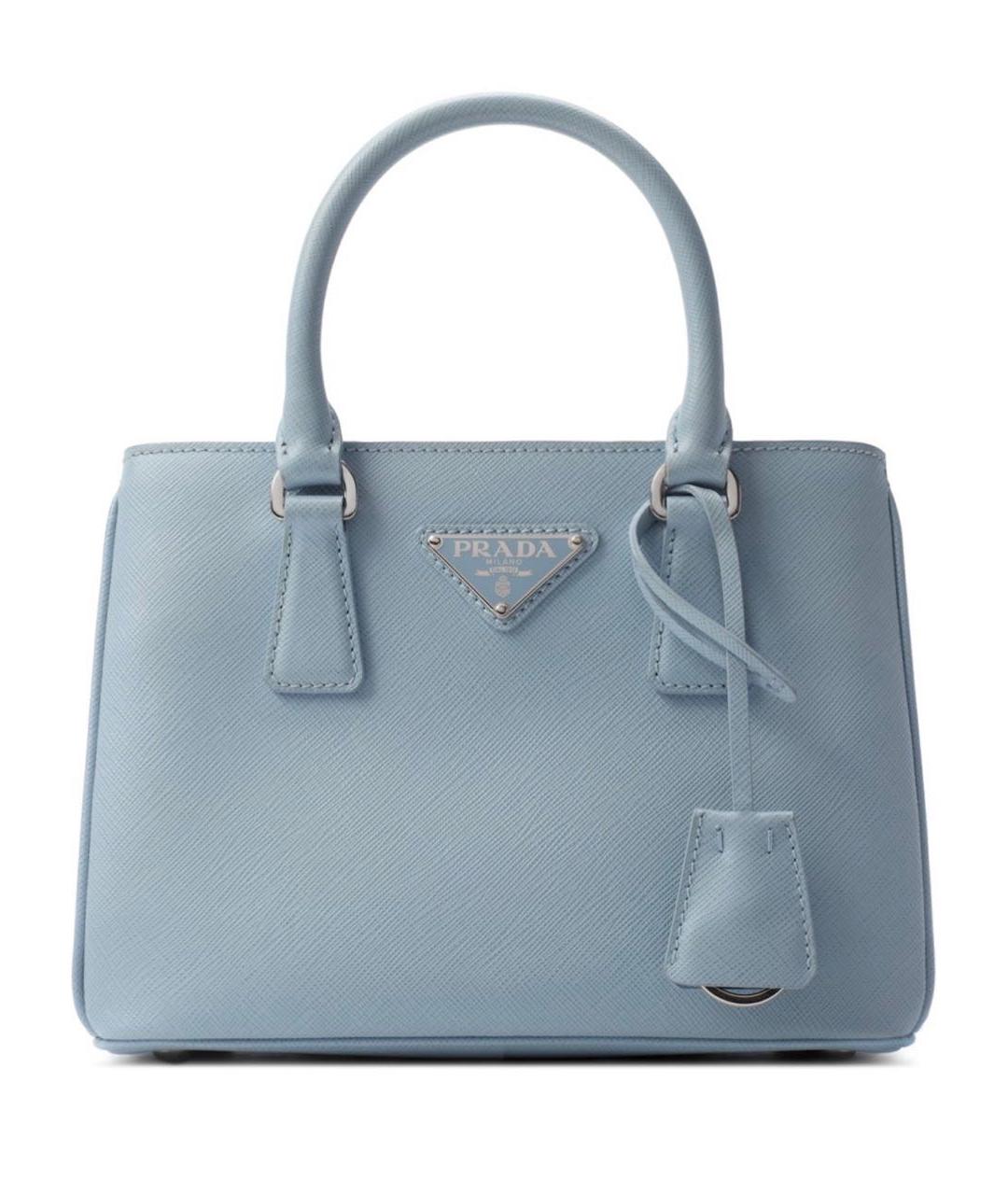 PRADA Голубая кожаная сумка тоут, фото 1