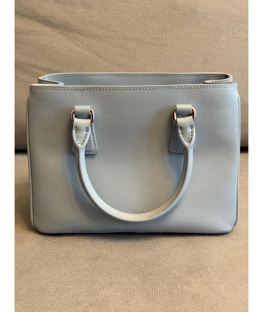 PRADA Голубая кожаная сумка тоут, фото 3