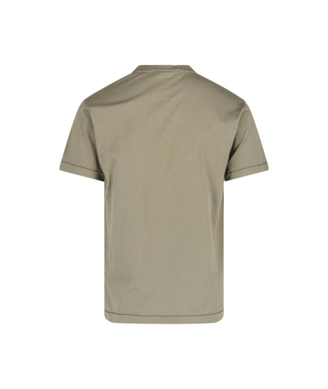 STONE ISLAND Зеленая хлопковая футболка, фото 2