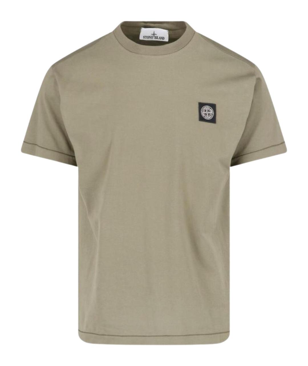 STONE ISLAND Зеленая хлопковая футболка, фото 1