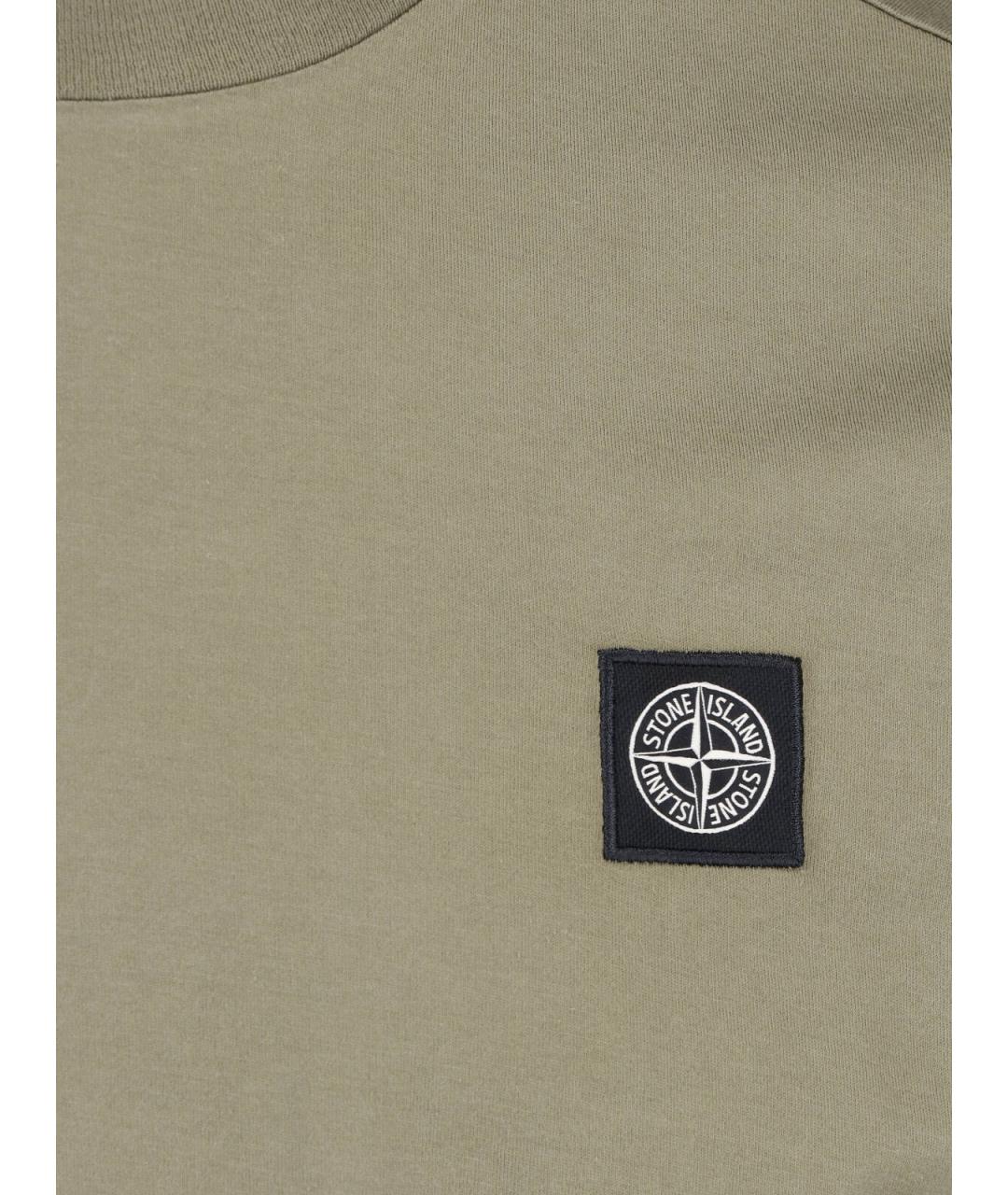 STONE ISLAND Зеленая хлопковая футболка, фото 3
