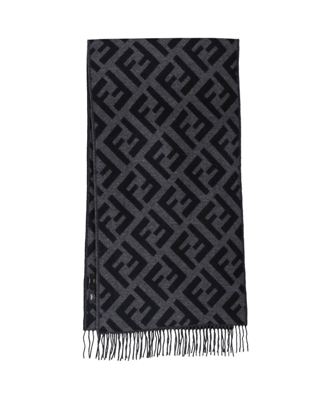 FENDI Серый кашемировый шарф, фото 1