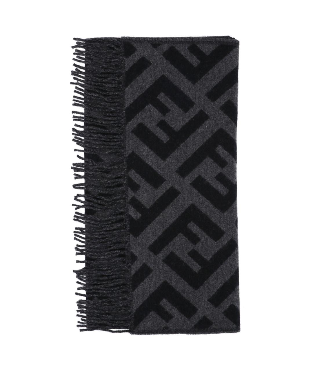 FENDI Серый кашемировый шарф, фото 2