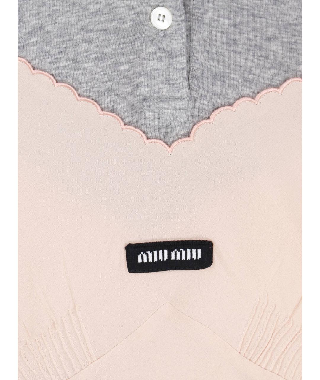 MIU MIU Розовая шелковая майка, фото 3