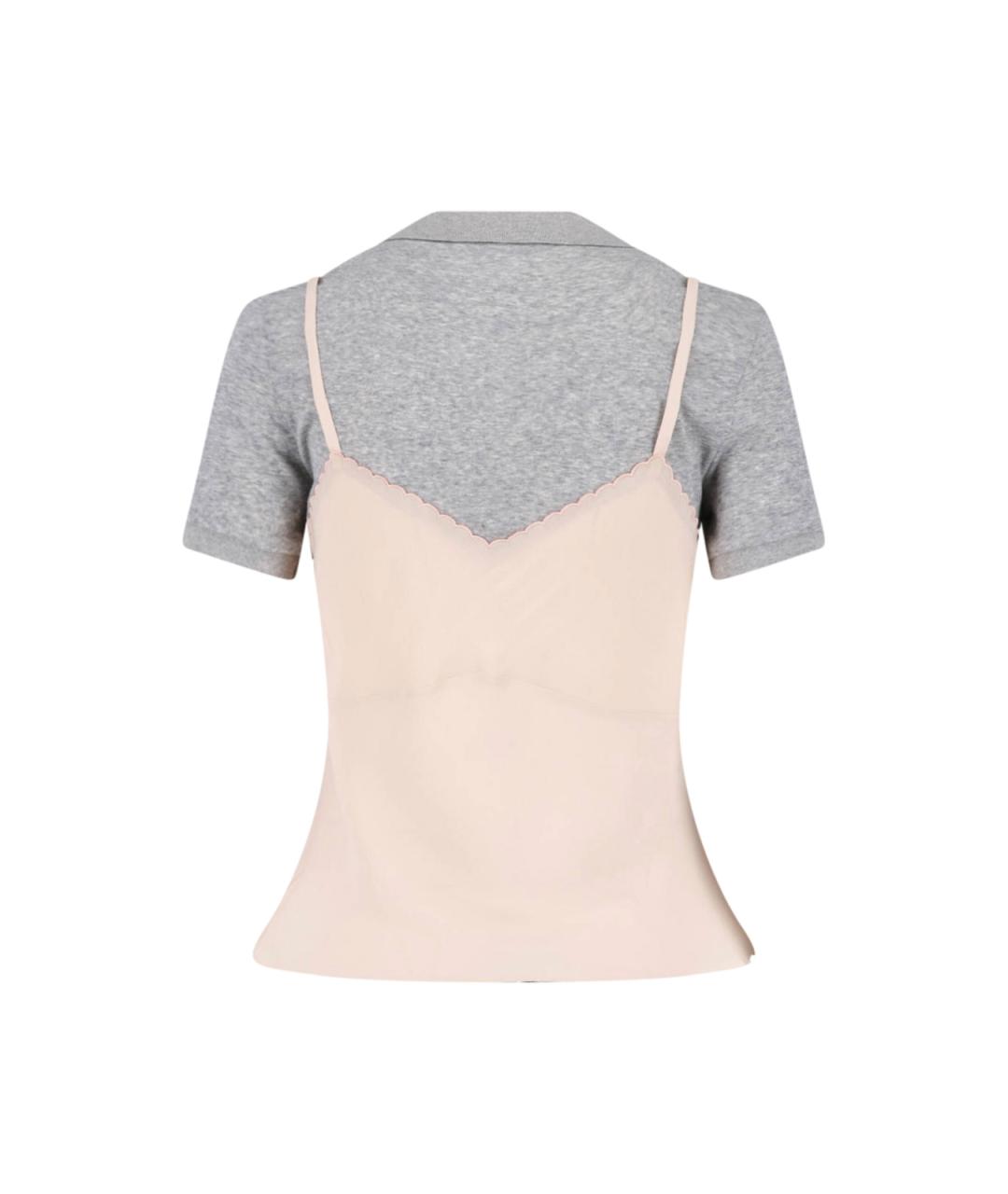 MIU MIU Розовая шелковая майка, фото 2