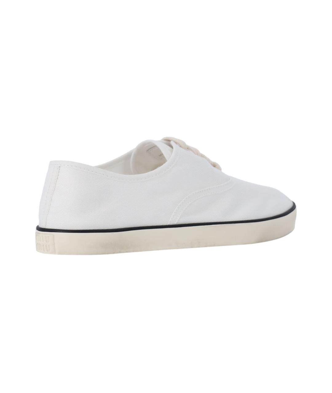 MIU MIU Белые текстильные кеды, фото 4