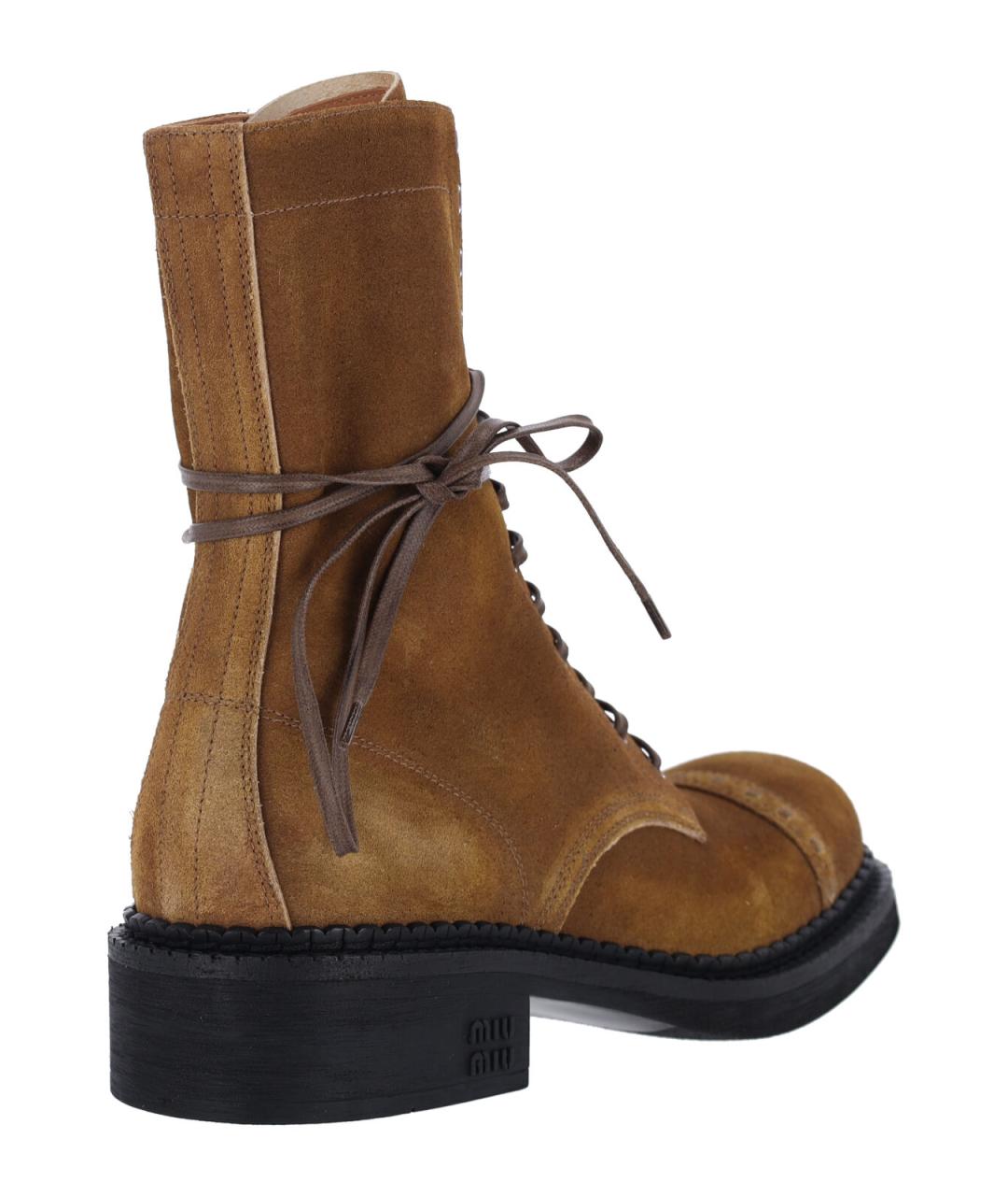 MIU MIU Коричневые замшевые ботинки, фото 4