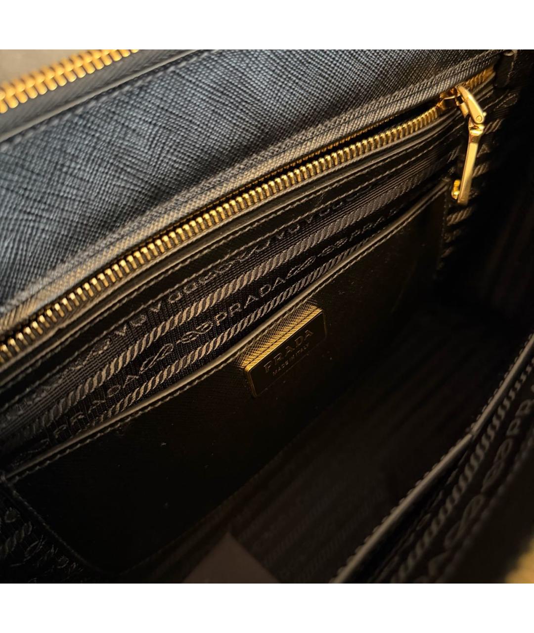 PRADA Черная кожаная сумка тоут, фото 6