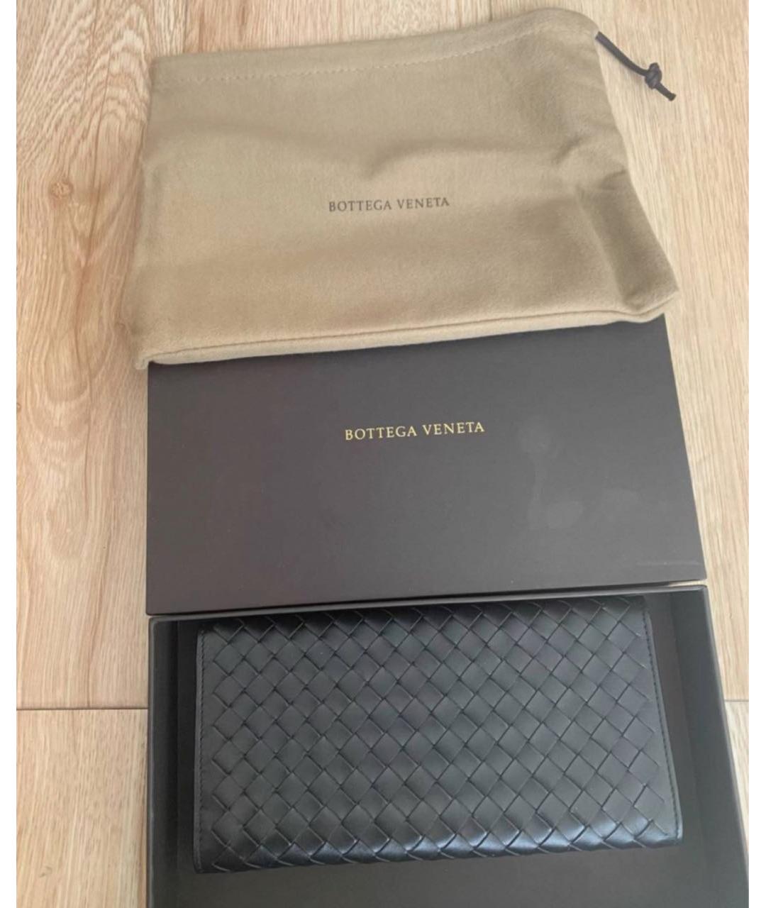 BOTTEGA VENETA Черный кожаный кошелек, фото 5