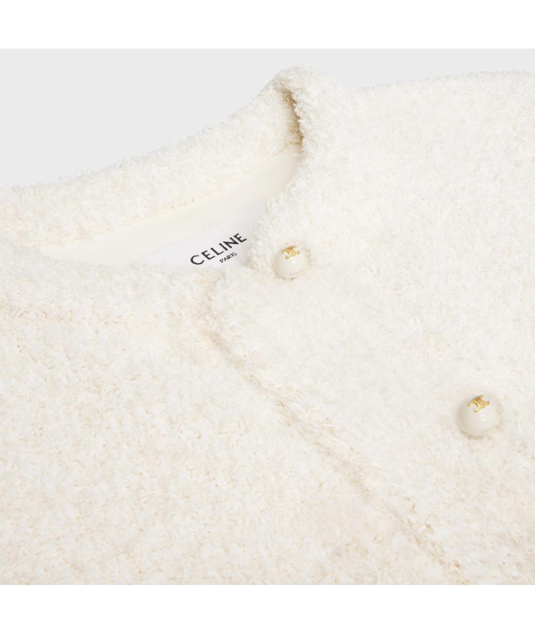 CELINE Белый полиамидовый жакет/пиджак, фото 3