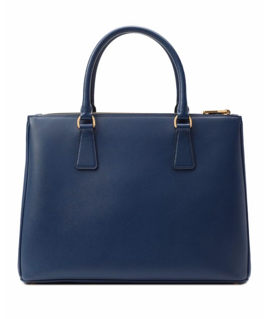 PRADA Темно-синяя кожаная сумка тоут, фото 2