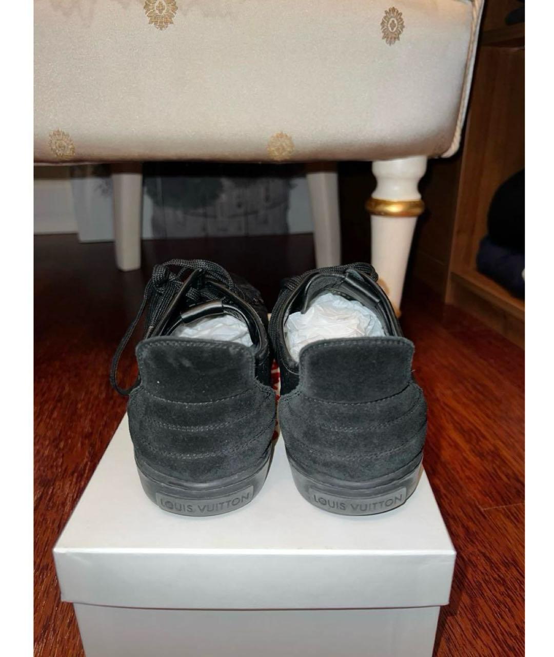 LOUIS VUITTON Черные кожаные кеды, фото 3