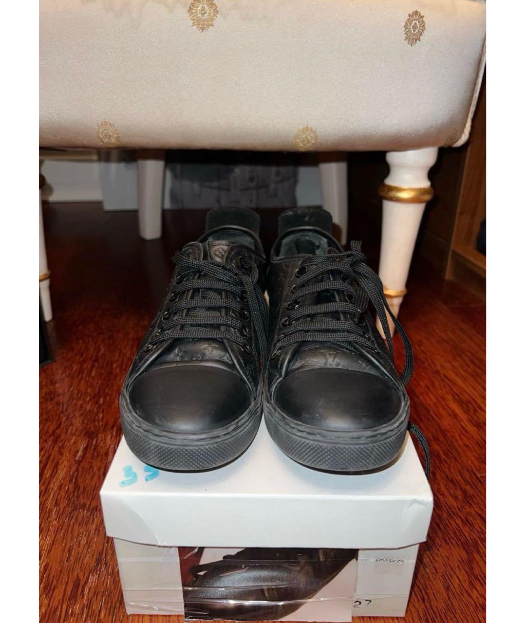 LOUIS VUITTON Черные кожаные кеды, фото 2