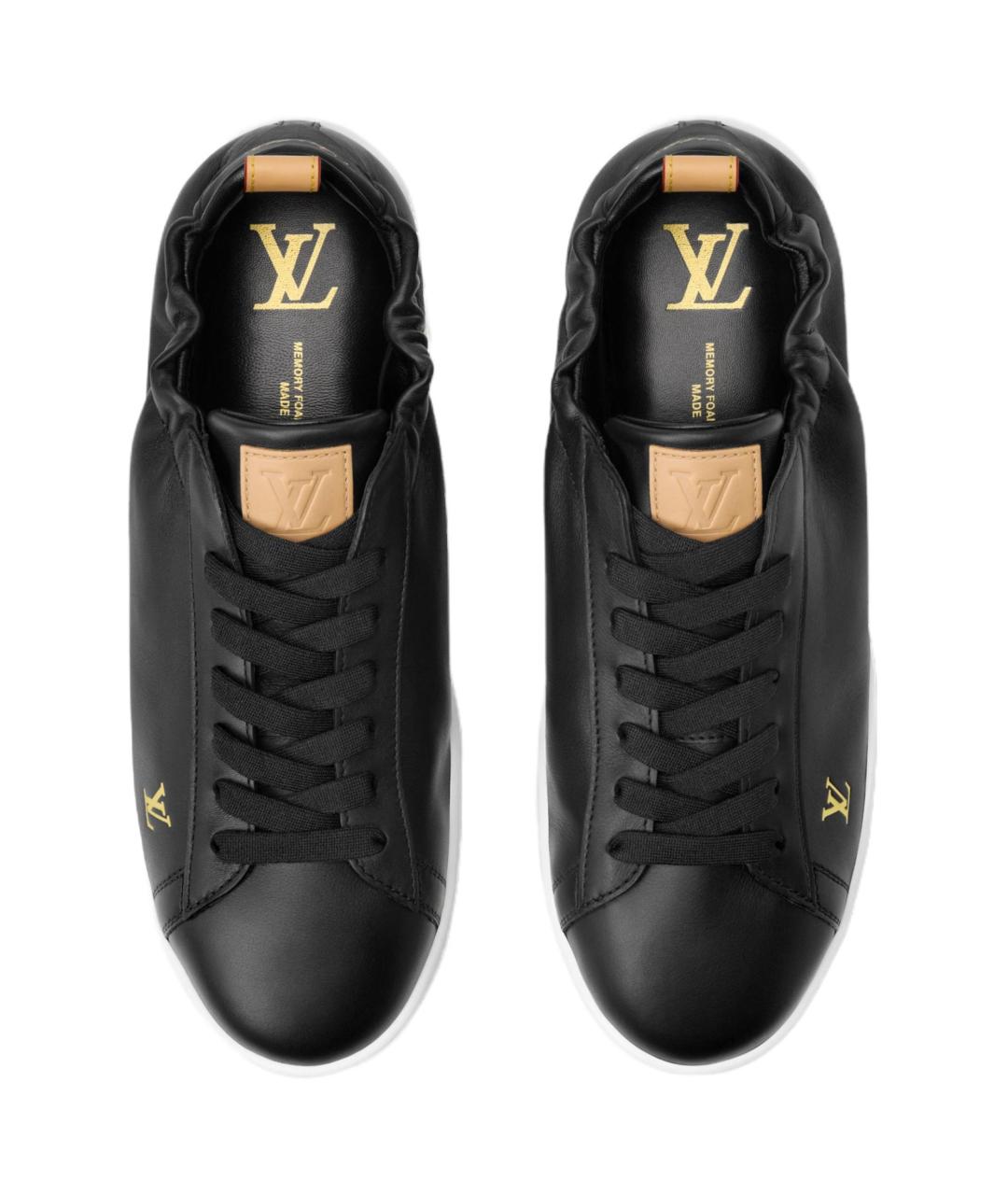 LOUIS VUITTON Черные кожаные низкие кроссовки / кеды, фото 4