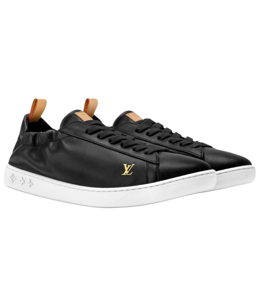 LOUIS VUITTON Черные кожаные низкие кроссовки / кеды, фото 3