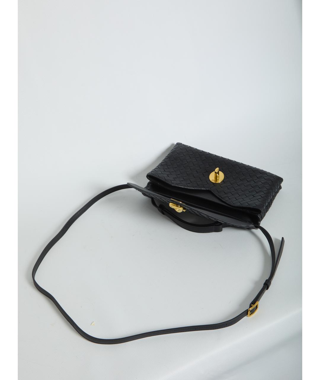 BOTTEGA VENETA Черная кожаная сумка с короткими ручками, фото 4