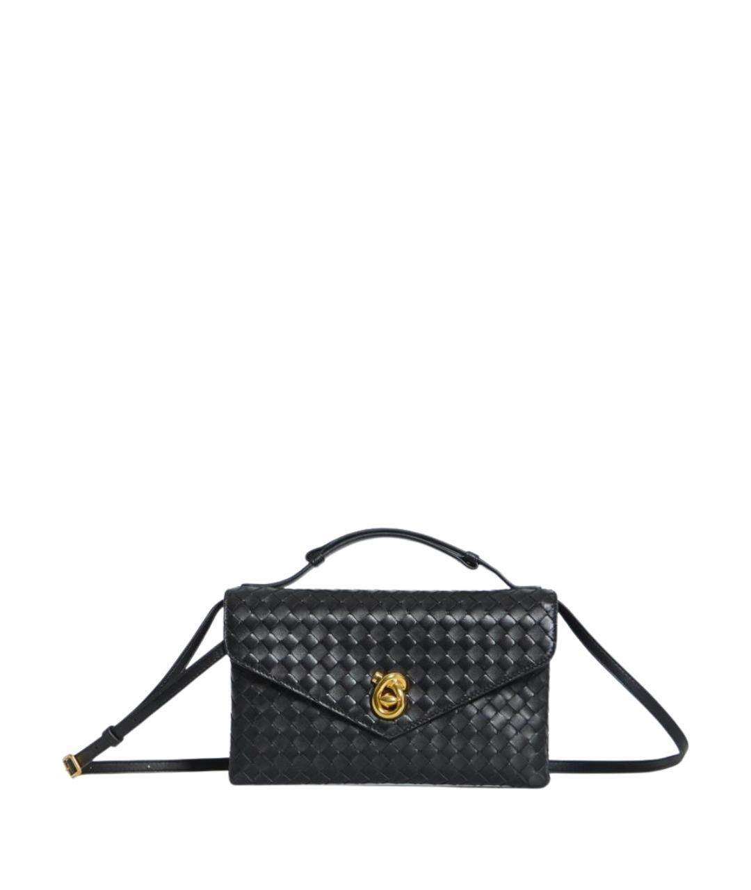 BOTTEGA VENETA Черная кожаная сумка с короткими ручками, фото 1