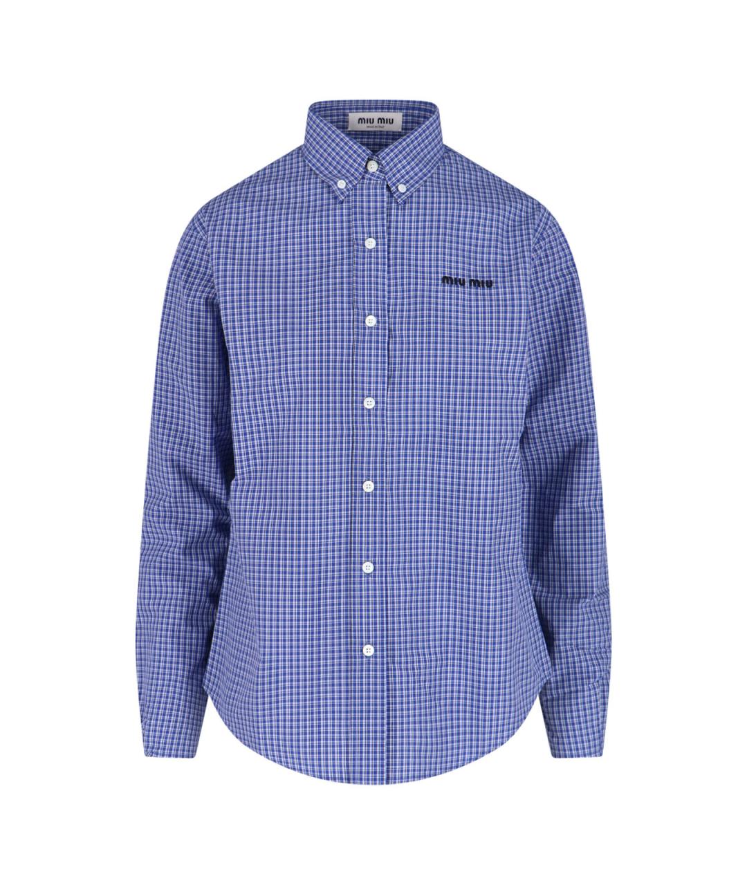 MIU MIU Синяя хлопковая рубашка, фото 1