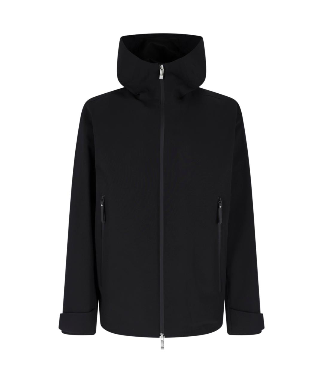 MONCLER Черный полиэстеровый пуховик, фото 1