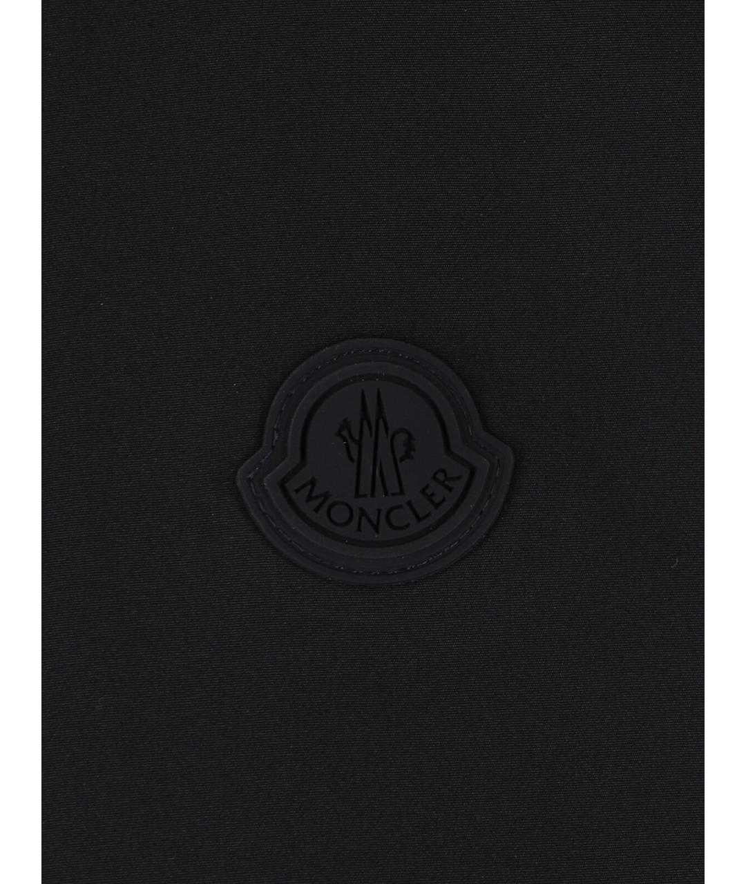MONCLER Черный полиэстеровый пуховик, фото 7