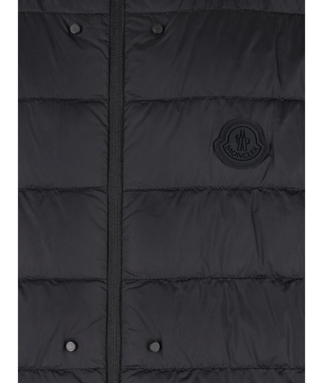 MONCLER Черный полиэстеровый пуховик, фото 5