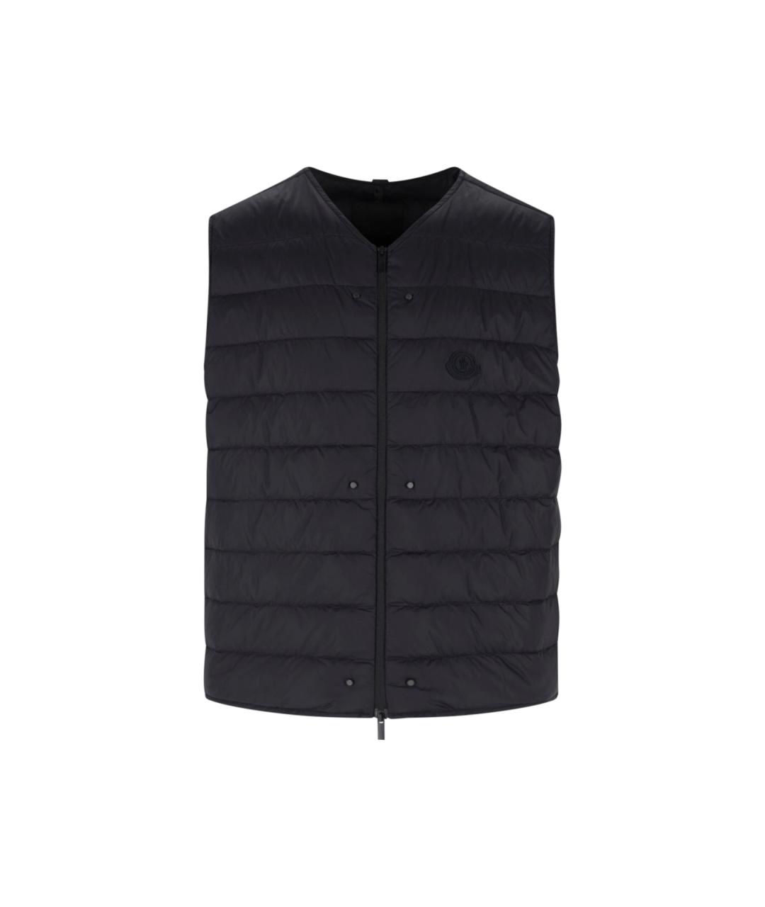 MONCLER Черный полиэстеровый пуховик, фото 3