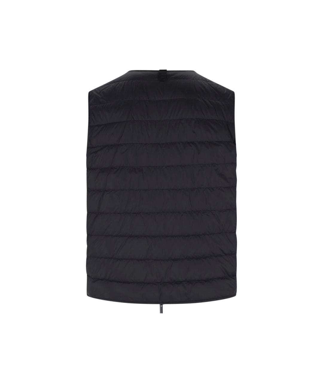 MONCLER Черный полиэстеровый пуховик, фото 4