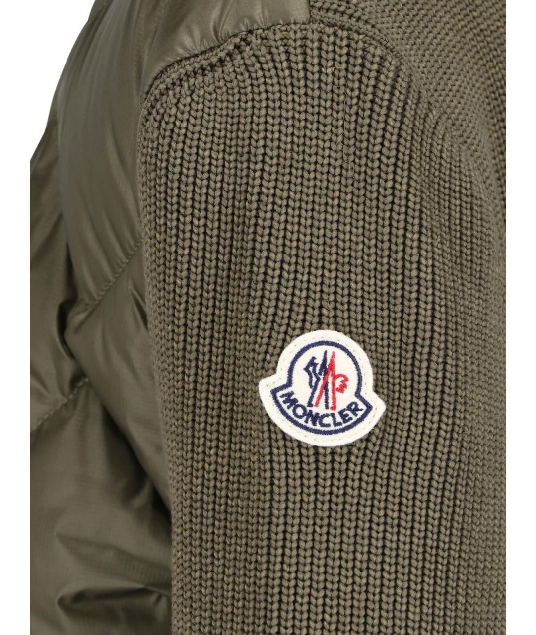 MONCLER Зеленая полиэстеровая куртка, фото 3