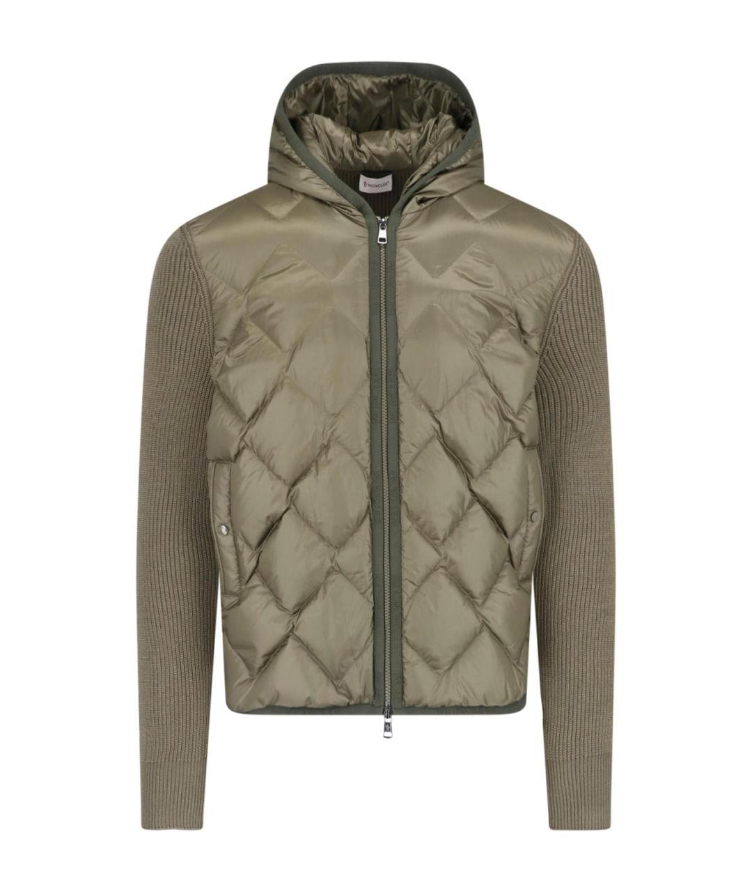 MONCLER Зеленая полиэстеровая куртка, фото 1